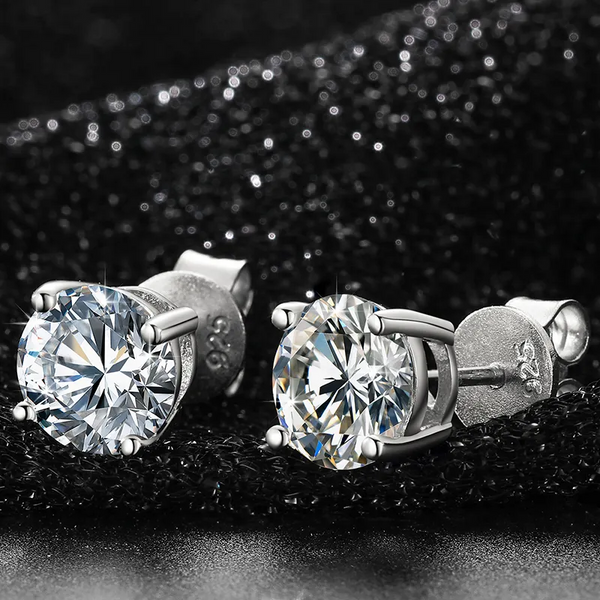 6MM Round Moissanite Stud Earrings
