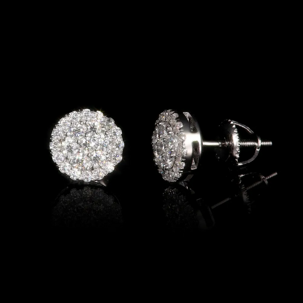 10MM Moissanite Cluster Halo Stud Earrings