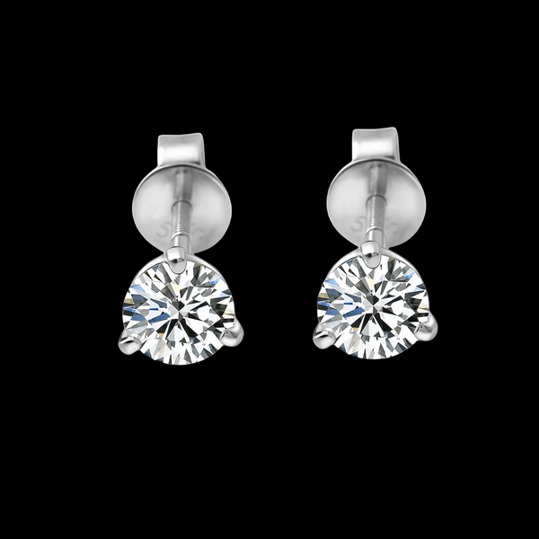 3MM Round Moissanite Stud Earrings