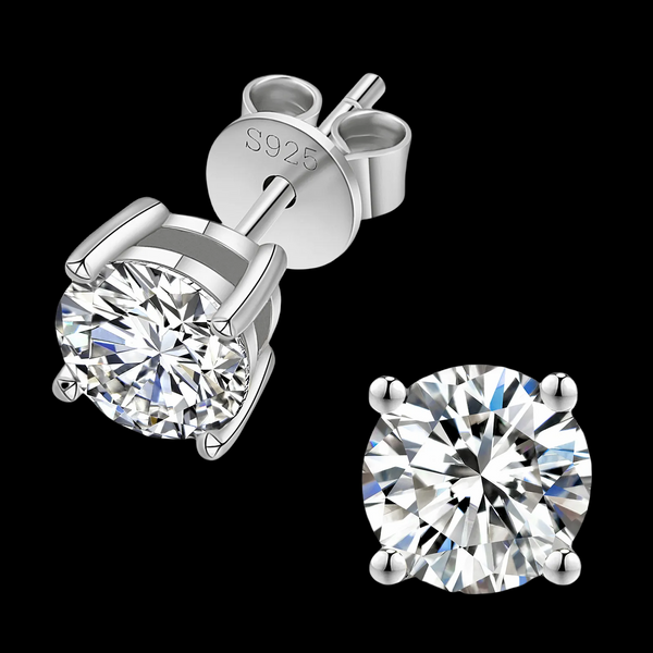 4MM Round Moissanite Stud Earrings