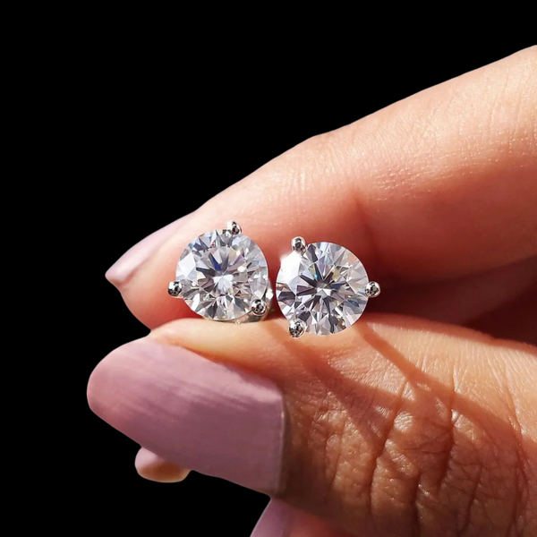 8MM Round Moissanite Stud Earrings