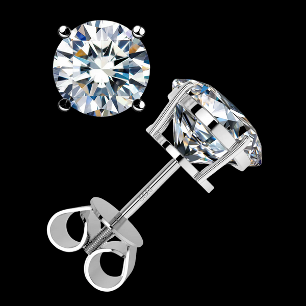 10MM Round Moissanite Stud Earrings