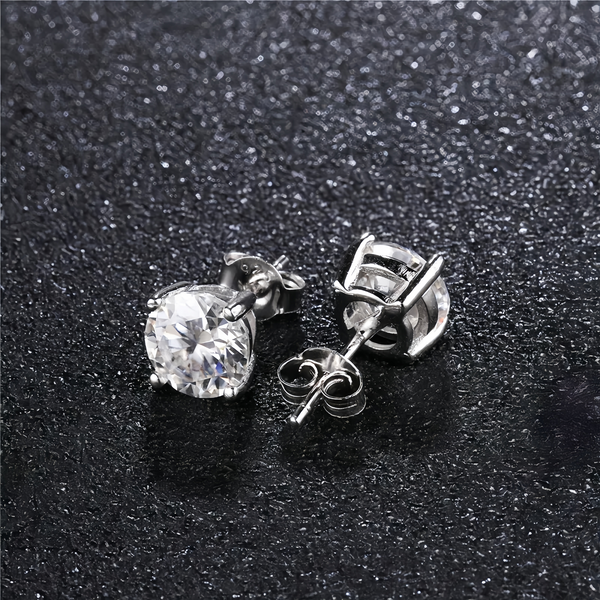 9MM Round Moissanite Stud Earrings