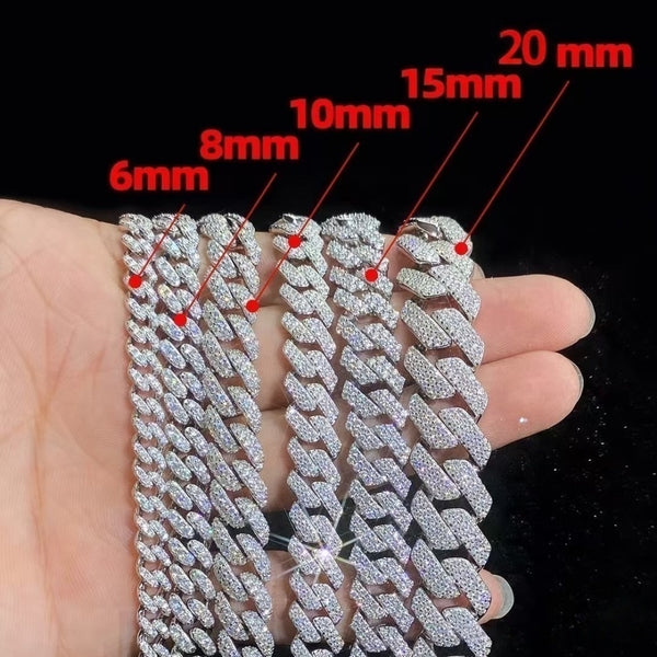 Moissanite Cuban Link Bracelet 14K Gold（All Sizes）