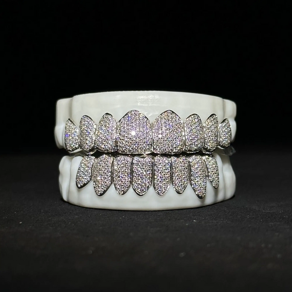 10 on 10 VVS Moissanite Prong Diamond Grillz