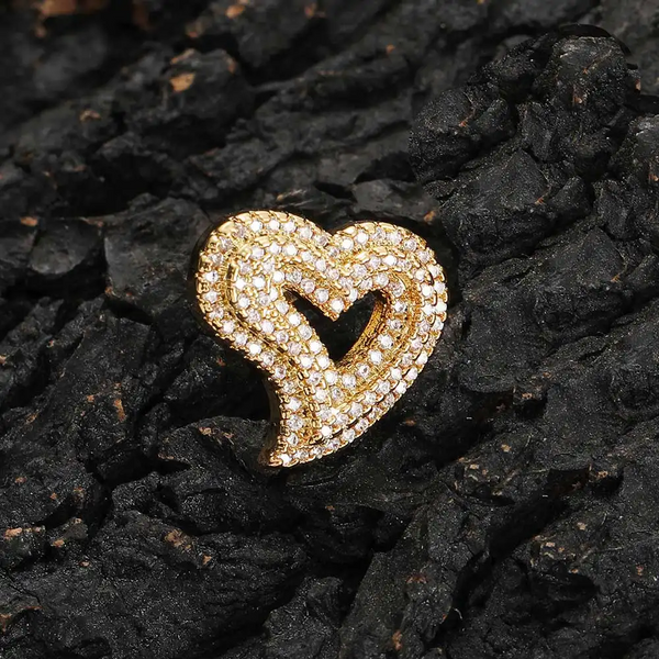 8MM Heart Shaped Moissanite Earrings 14K Gold