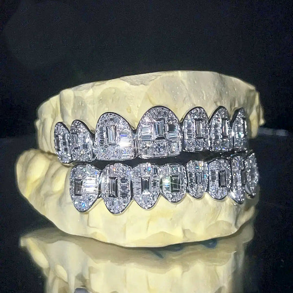 Hip Hop  Vvs Moissanite Teeth Grillz With Round Brilliant Cut