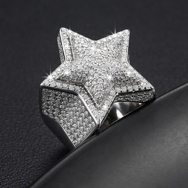Moissanite Star Ring 14K Gold
