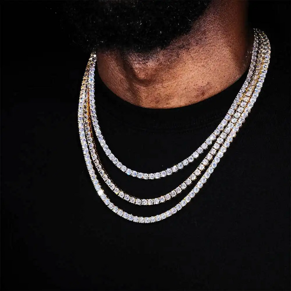 4MM Moissanite Tennis Chain 14K Gold