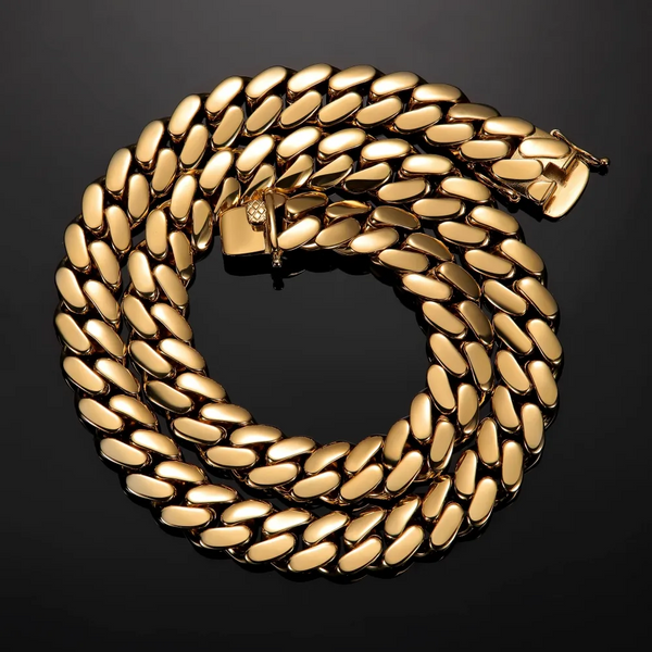 12MM Cuban Link Chain 14K Yellow Gold